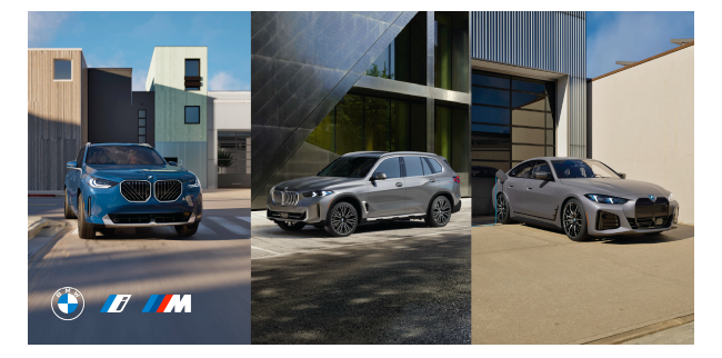 three BMW vehicles