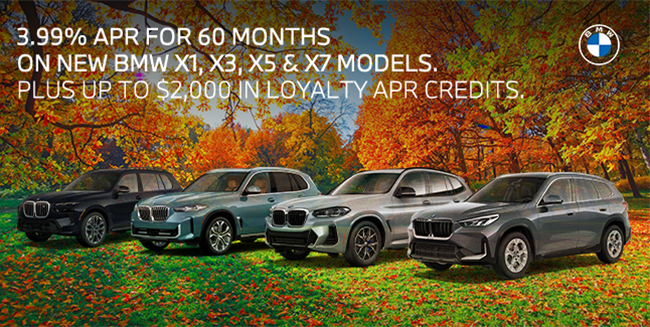 APR special on new BMW X1 X3 X5 and X7 models