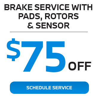 Brake service with pads rotors and sensor offer