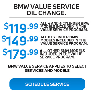 BMW value service oil change offer