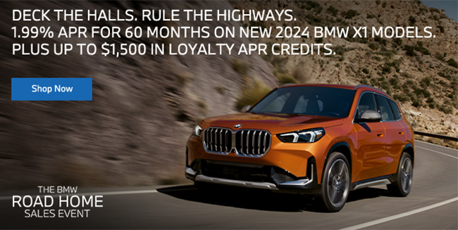 Deck the halls. Rule the highways. Special APR offer on new 2024 BMW X1 models