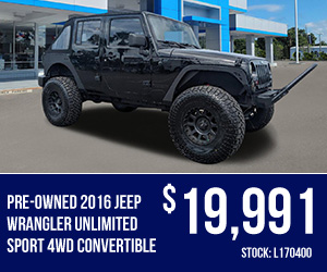 Pre-Owned 2016 Jeep Wrangler Unlimited Sport 4WD Convertible