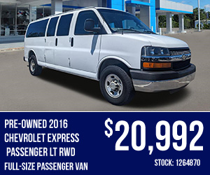 Pre-Owned 2016 Chevrolet Express Passenger LT RWD Full-Size Passenger Van