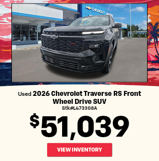 PRE-OWNED 2026 Chevrolet Traverse RS Front Wheel Drive SUV Offer