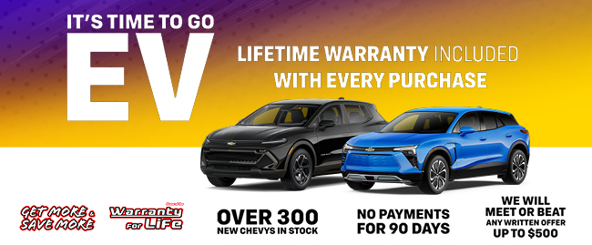 it's time to go EV and lifetime warranty included with every purchase