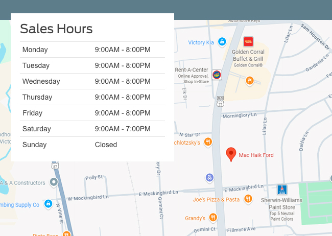map and sales hours