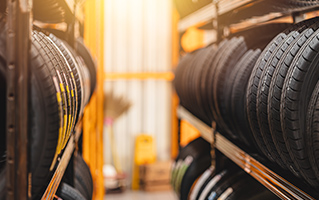 rack of many tires