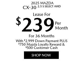 special offer on select New Mazda models