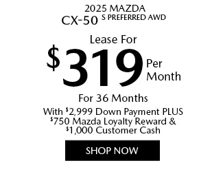 special offer on select New Mazda models