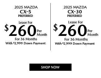 2025 Mazda CX-5 and CX-30 offer