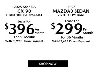 2025 Mazda CX-90 and Mazda3 Sedan offers