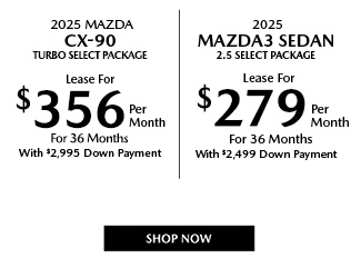 2025 Mazda CX-90 and Mazda3 Sedan offers