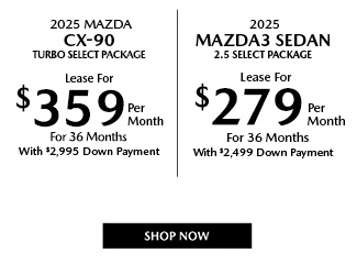 2025 Mazda CX-90 and Mazda3 Sedan offers
