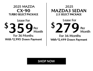 2025 Mazda CX-90 and Mazda3 Sedan offers