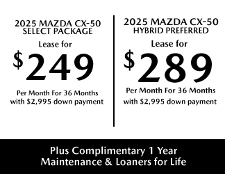 2025 Mazda3 CX-50 offer