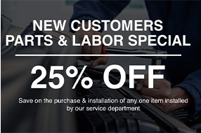 New Customers parts and labor special