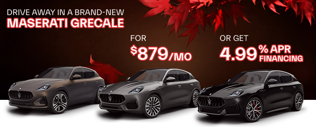 Drive away in a brand new Maserati Grecale