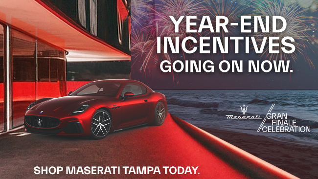 Year-End incentives going on now - Gran Finale Celebration - Shop Maserati Tampa today