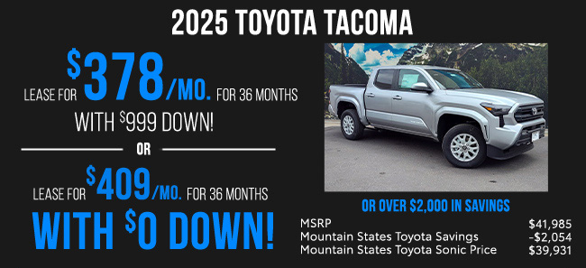 all new 2025 Toyota Tacoma special