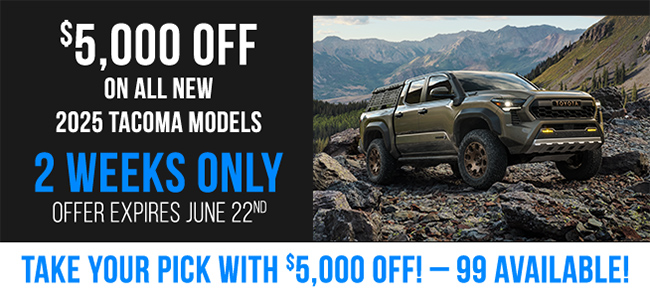 Five thousdand USD off 2025 Toyota Tacoma