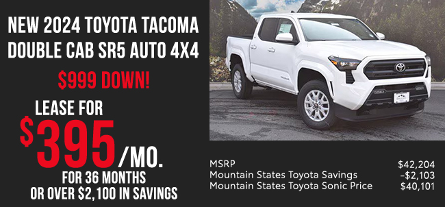 all new 2024 Toyota Tacoma Double Cab SR5 Auto 4X4 offer