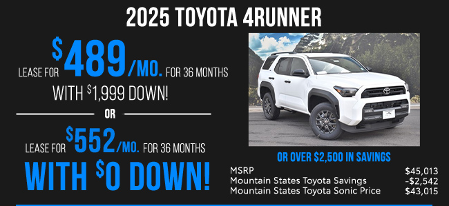 2025 Toyota 4RUNNER offer