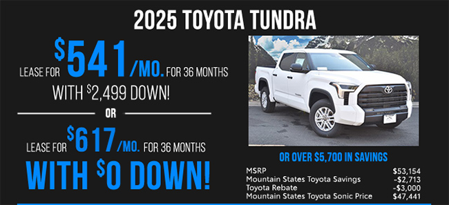 2025 Toyota Tundra Offer