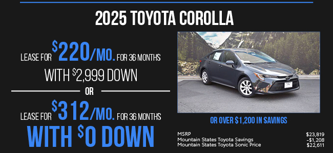 2025 Toyota Corolla Offer