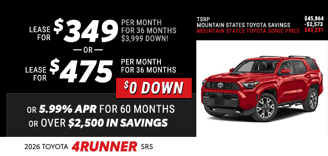 2026 Toyota 4Runner offer