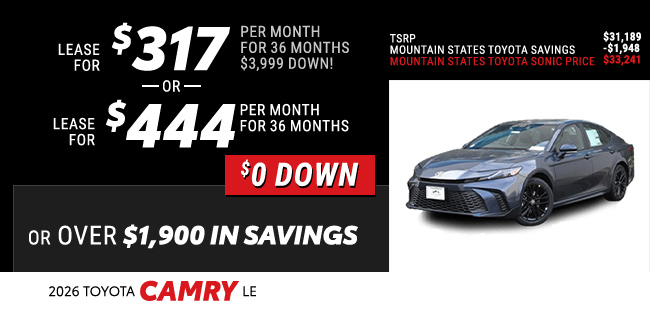 2026 Toyota Camry LE Offer