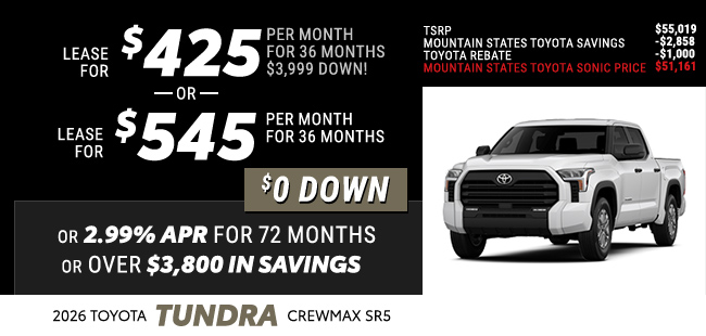 2026 Toyota Tundra Offer