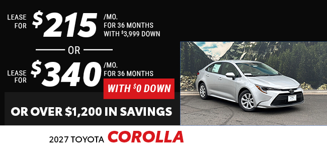 2026 Toyota Corolla Offer