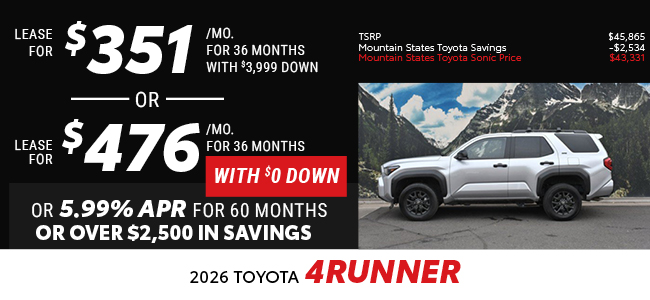 2026 Toyota 4Runner offer