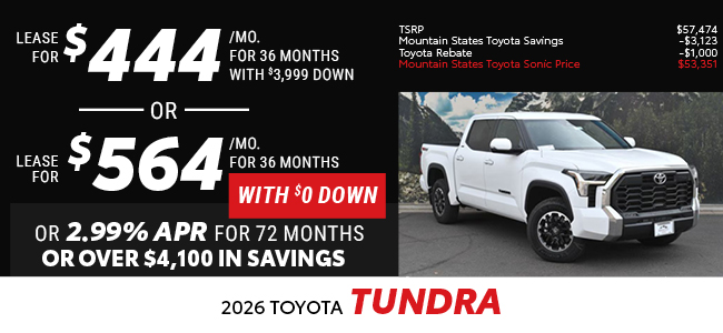 2026 Toyota Tundra Offer