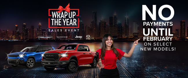 Wrap Up the Year sales event No Payments until February on Select New Models