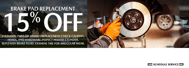 15% off Brake Pad replacement