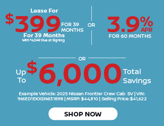 Select New Nissan Models offer
