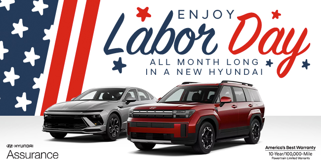 Enjoy Labor Day all month long in a new Hyundai