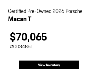 Certified Pre-Owned 2026 Porsche Macan T offer