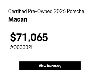Certified Pre-Owned 2026 Porsche Macan offer