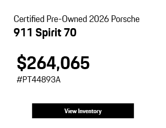 Certified Pre-Owned 2026	Porsche	911	Spirit 70 offer