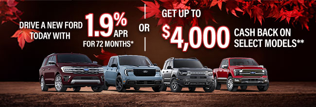 Ford APR deals 1.9% or $4,000 Cash