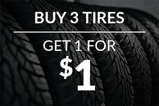 Buy 3 tires get 1 for $1