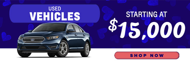 used vehicles starting at $15,000