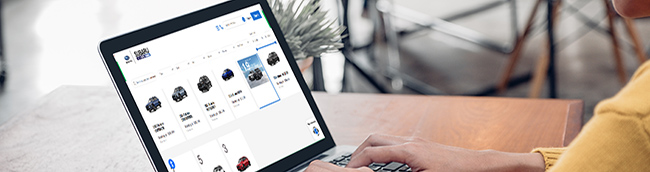 person shopping cars online