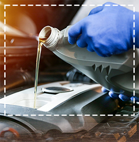 oil pouring into crankcase