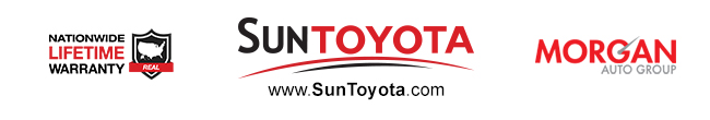 Nationwide Lifetime warrranty Logo - Sun Toyota Logo - Morgan Auto Group Logo
