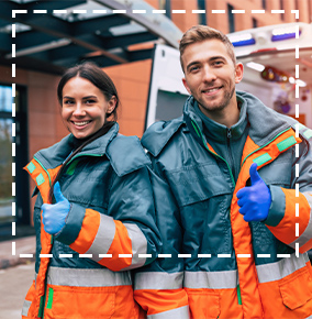 Two first responders happy about their service discount