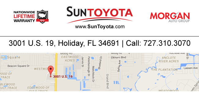 Nationwide Lifetime warrranty Logo - Sun Toyota Logo - Morgan Auto Group Logo