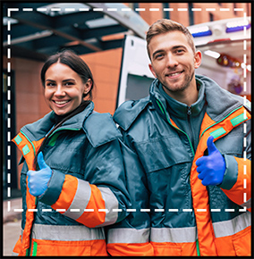 Two first responders happy about their service discount